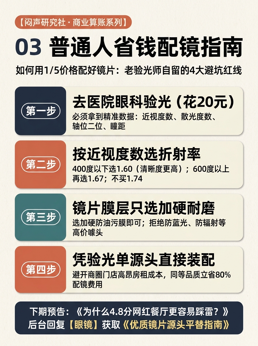 普通人省钱配镜指南：老验光师自留的4大避坑红线
