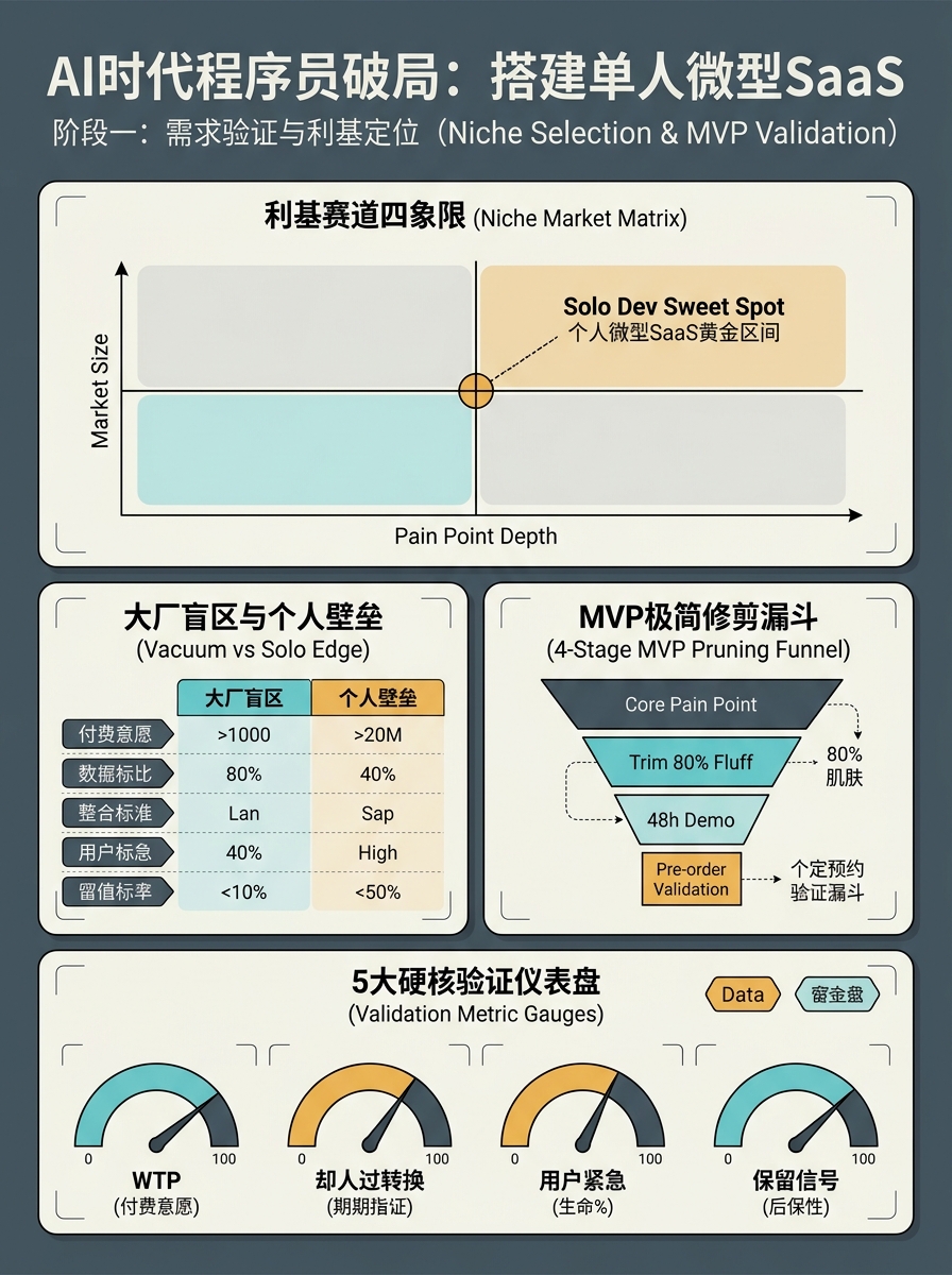 微型SaaS利基验证漏斗与赛道选择矩阵